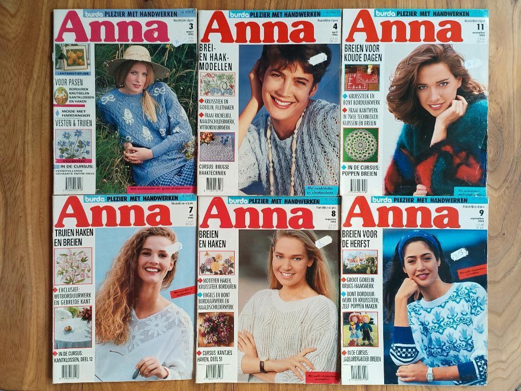 Anna Burda Handwerken  6 Tijdschriften, Ophalen of Verzenden, Zo goed als nieuw, Breien en Haken, Anna Burda
