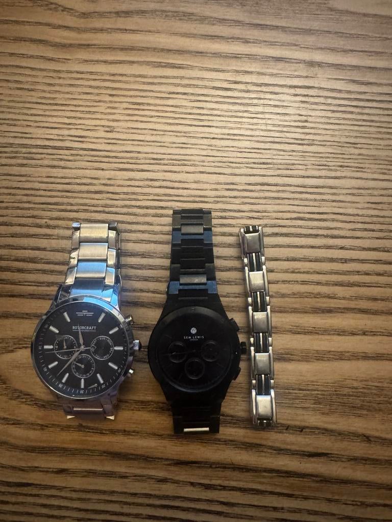 Herenhorloges Bundel: Rotorcraft, Sem Lewis + Stalen Armband, Ophalen of Verzenden, Nieuw, Zilver, Staal
