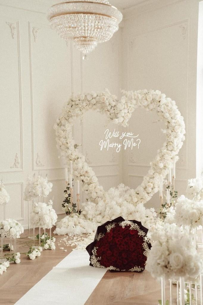 Romantische “Will You Marry Me?” backdrop, Hobby en Vrije tijd, Feestartikelen | Verhuur, Ophalen of Verzenden, Nieuw, Valentijn of Romantisch