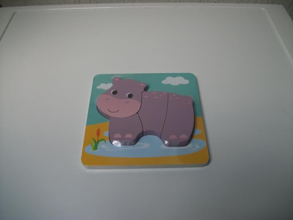 Inlegpuzzel Nijlpaard 4 delig (nieuw), Ophalen of Verzenden, Nieuw