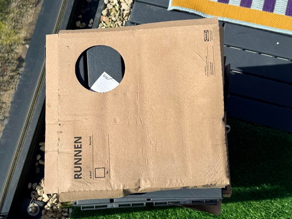 IKEA RUNNEN terrastegels - Donkergrijs, 4 packs/36 pieces, Ophalen, Nieuw, Composiet