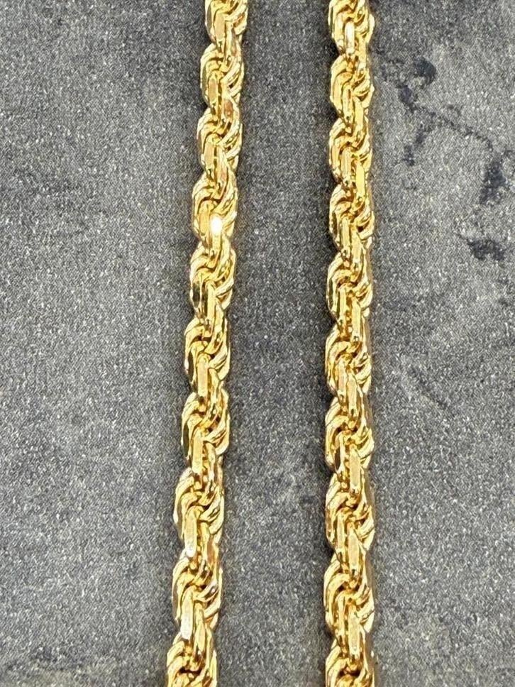 gouden rope ketting 14kt Massief, Www.bredajuwelier.nl, Nieuw, Ophalen of Verzenden, Www.bredajuwelier.nl
