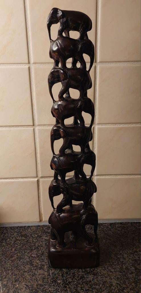 Olifant, toren 8 olifanten van groot naar klein, gaaf., Antiek en Kunst, Ophalen of Verzenden