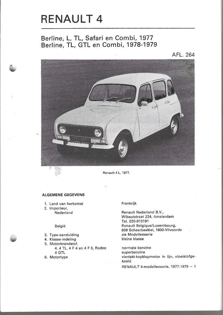 Renault 4 1977 -1978 autotechnisch- handboek, Auto diversen, Verzenden