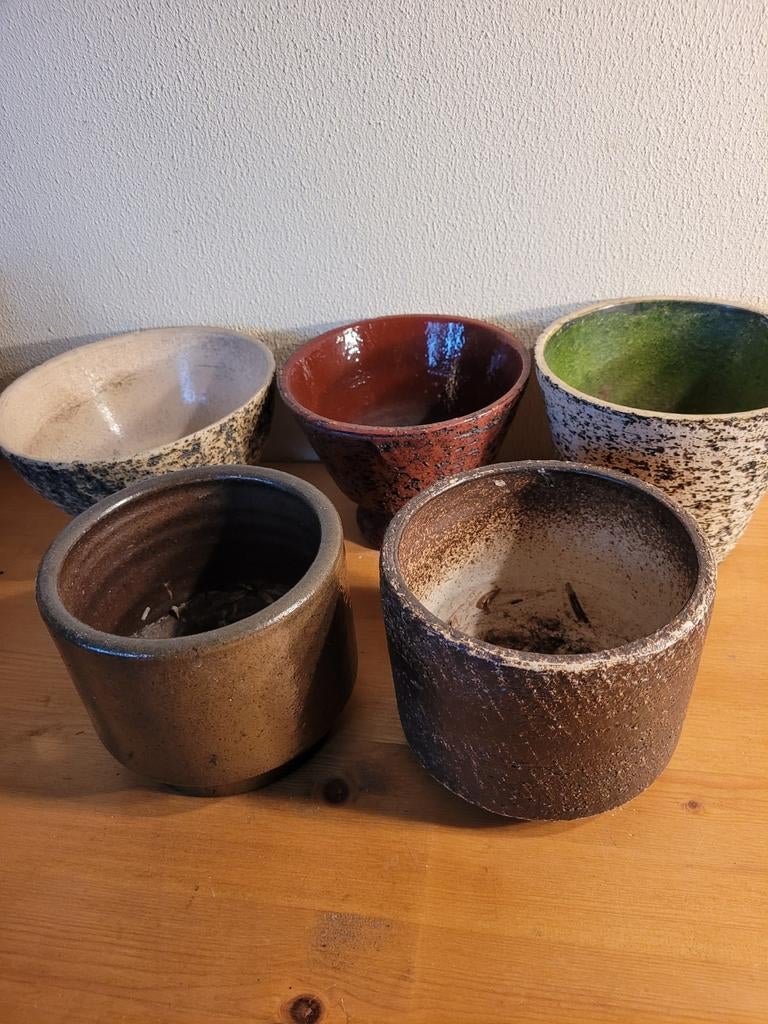 stoere vintage bloempotten 3 voor 28 euro bloempot Zaalberg, Rond, Ophalen of Verzenden, Zo goed als nieuw, Balkon