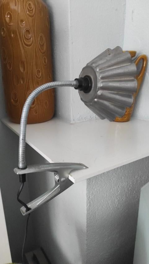 Vintage bureaulamp klemlamp zink, Ophalen of Verzenden, Gebruikt, Metaal, Minder dan 50 cm