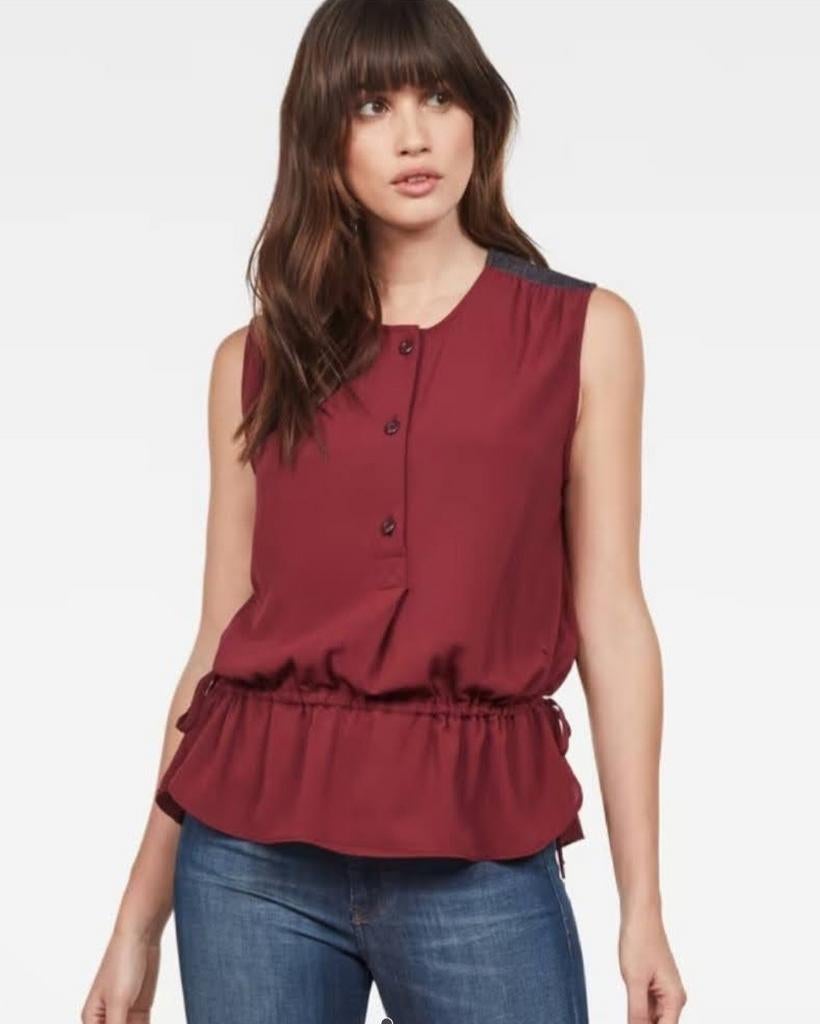 Nieuwe Gstar blouse in burgundy maat L, Ophalen of Verzenden, Nieuw, Blauw
