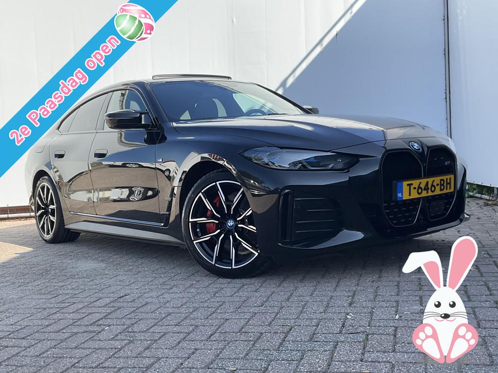BMW i4 M50 M-Sport 84kWh 544PK Pano Laser HUD Harman/Kardon, Auto's, Gebruikt, 110 €/maand, Zwart, 2190 kg