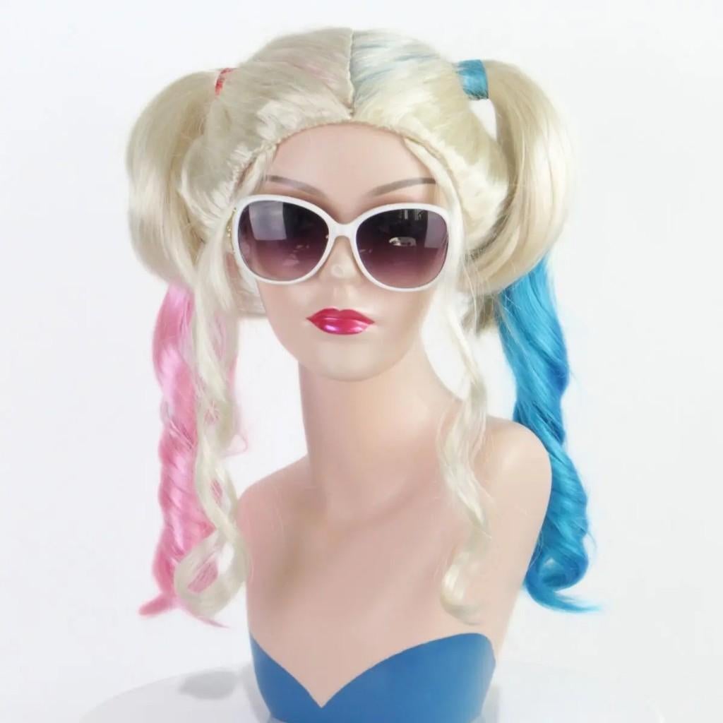 Harley Quinn cosplay pruik synthetisch, Ophalen of Verzenden, Nieuw