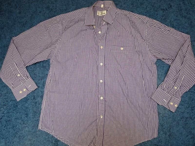 Paars/wit geruit overhemd mt.l 41/42 zgan zwarte tulp, Kleding | Heren, Overhemden, Paars, Ophalen of Verzenden, Zo goed als nieuw