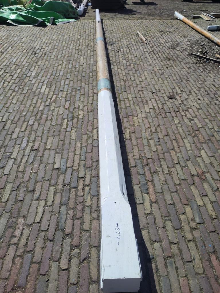 Oude houten mast, 7.65m lang, 18cm breed aan de basis, Ophalen, Gebruikt, Minder dan 15 m²