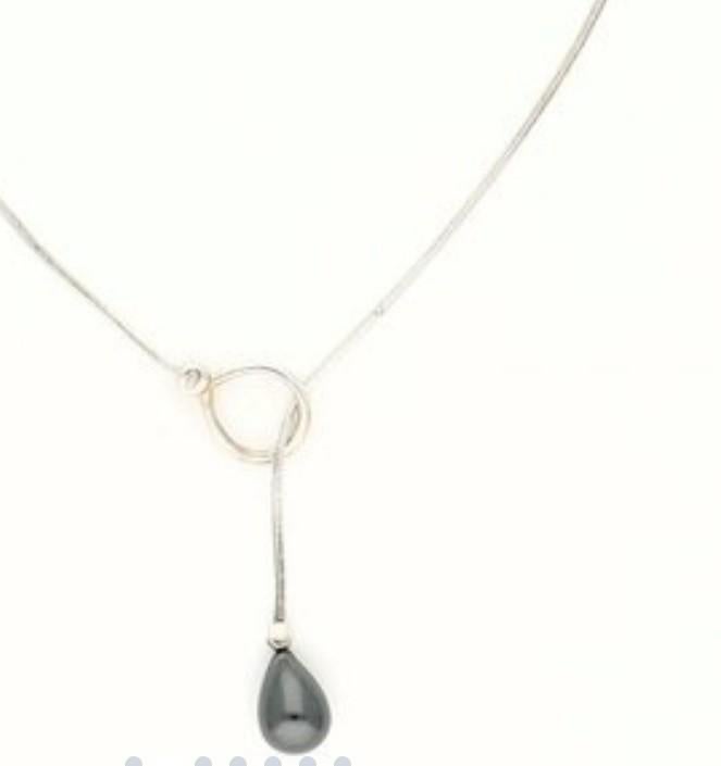 Zilveren ketting met parel, Verzenden, Zo goed als nieuw, Zilver, Zilver