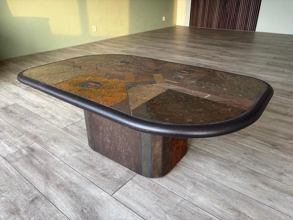 Vintage Brutalist salontafel van Fedam uit de jaren ‘80, Huis en Inrichting, Tafels | Salontafels, Gebruikt, Minder dan 50 cm