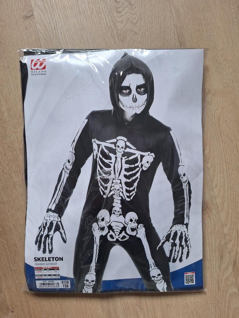 NIEUW verkleedpak skelet maat 158, Ophalen of Verzenden, Nieuw, 158 t/m 164
