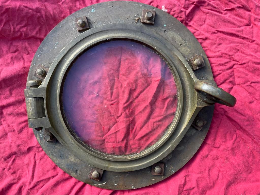 Antieke Patrijspoort - Scheepsraam, Ophalen, Brons