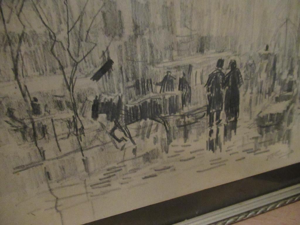 JAN TOOROP STADSGEZICHT BIJ REGEN PARIJS 1885, Ophalen of Verzenden