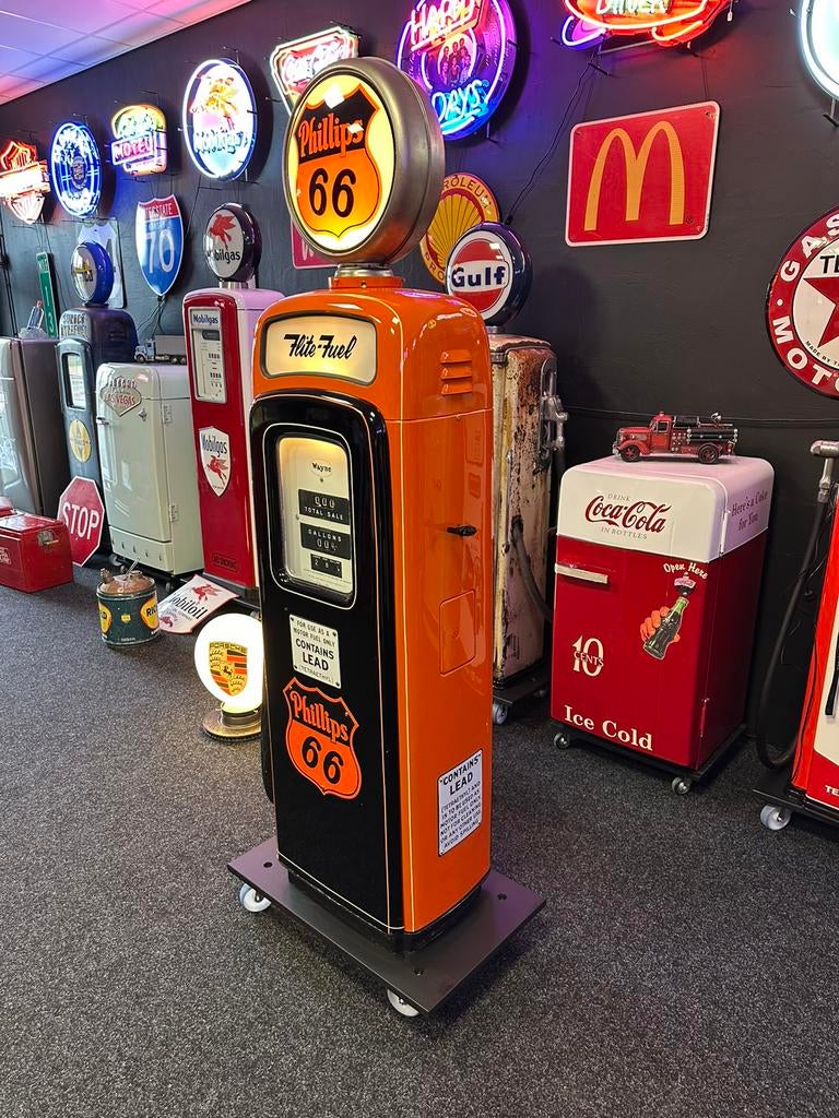 Unieke Amerikaanse benzinepomp Wayne 80 Phillips Gas Pump, Ophalen, Gebruikt