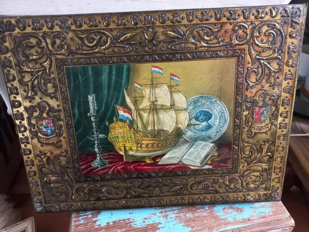 Oud Verkade Blik met Hollands motief, Antiek en Kunst, Ophalen of Verzenden