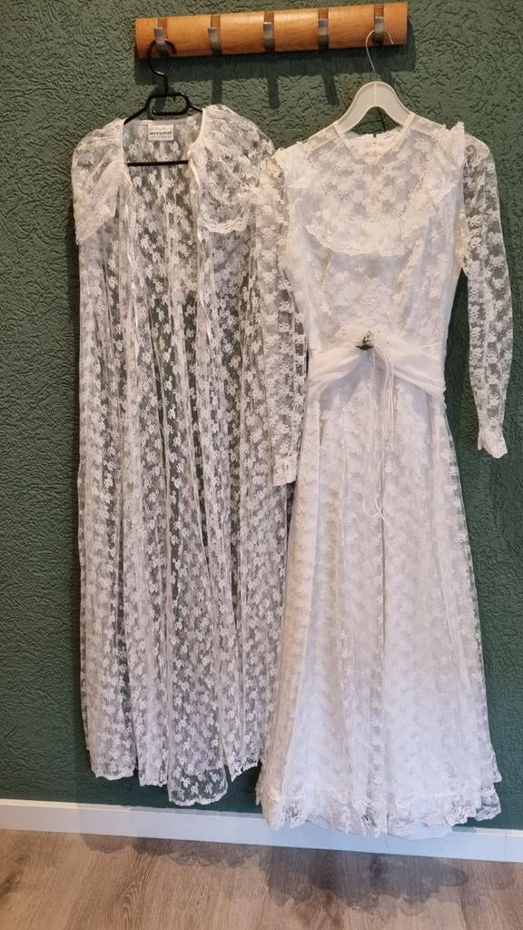 Trouwjurk jaren 80, maat 38, Ophalen, Zo goed als nieuw, Wit, Trouwjurk