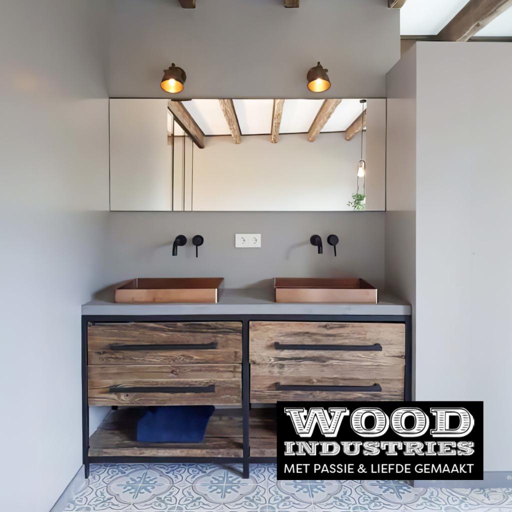 Stoere Betonnen Badkamermeubel - Op Maat Woodindustries, Ophalen, Nieuw, 50 tot 100 cm, Minder dan 100 cm