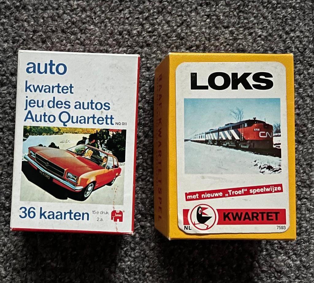 Collectors items: kwartetten auto’s en locomotieven, Ophalen of Verzenden, Gebruikt, Kwartet(ten)