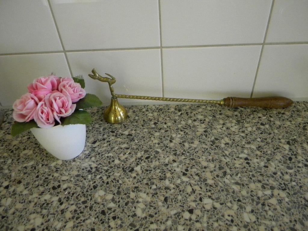 KAARSENDOVER KAT KOPER MET HOUTEN GREEP, Ophalen of Verzenden, Koper