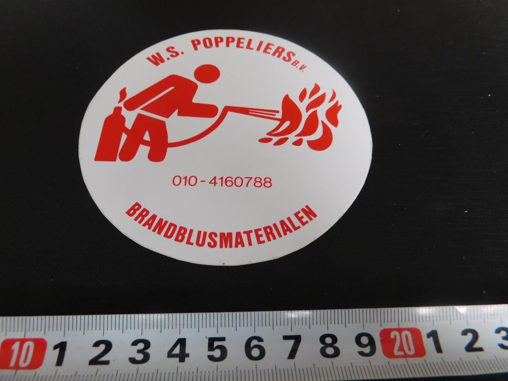 sticker rotterdam WS POPPELIERS bv brandblusmaterialen *, Ophalen, Zo goed als nieuw
