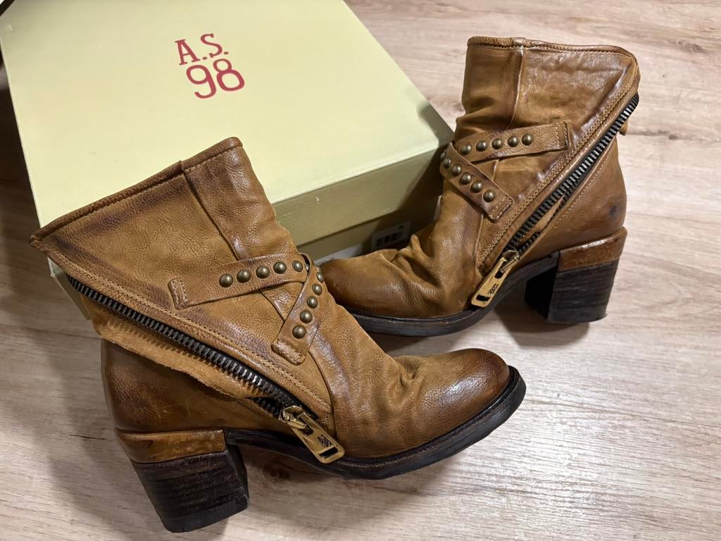 AS98 enkellaarsjes —ankle boots, Ophalen, Hoge laarzen, Bruin, Zo goed als nieuw