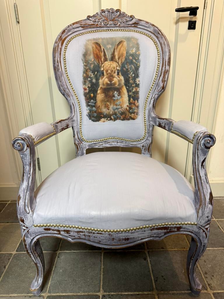 Brocante queen ann stoeltje, Ophalen