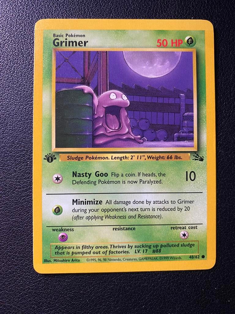 Grimer 1st Edition - Fossil - 48/62 - Pokemon kaart, Ophalen of Verzenden, Zo goed als nieuw