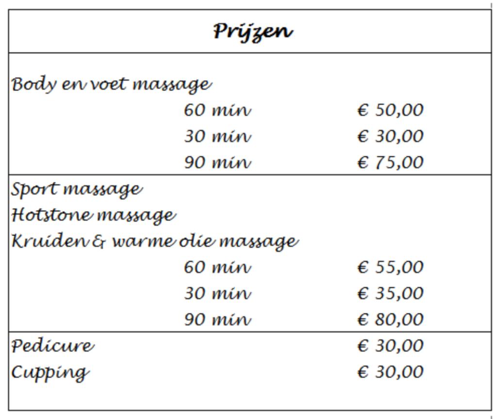 Golden Spa Nijmegen, Ontspanningsmassage