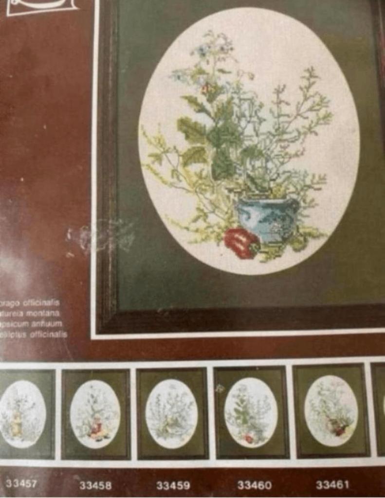 BORDUURPAKKET VINTAGE LANARTE KRUIDEN, Ophalen of Verzenden, Nieuw, Handborduren, Borduurpakket