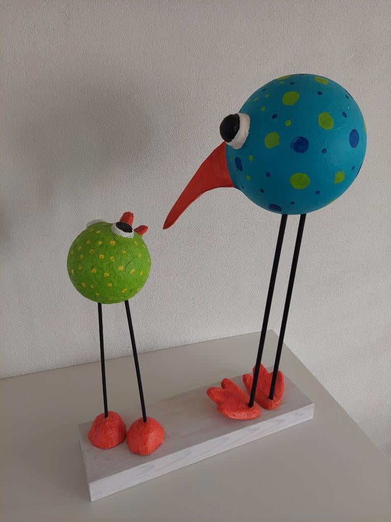 Uniek kunstwerk vogels / kippen, Ophalen of Verzenden