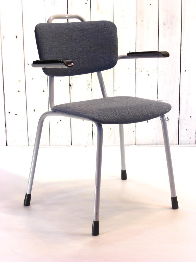 Vintage Gispen stoel .. Gebroeders van der Stroom..., Ophalen, Gebruikt, Blauw, Overige materialen