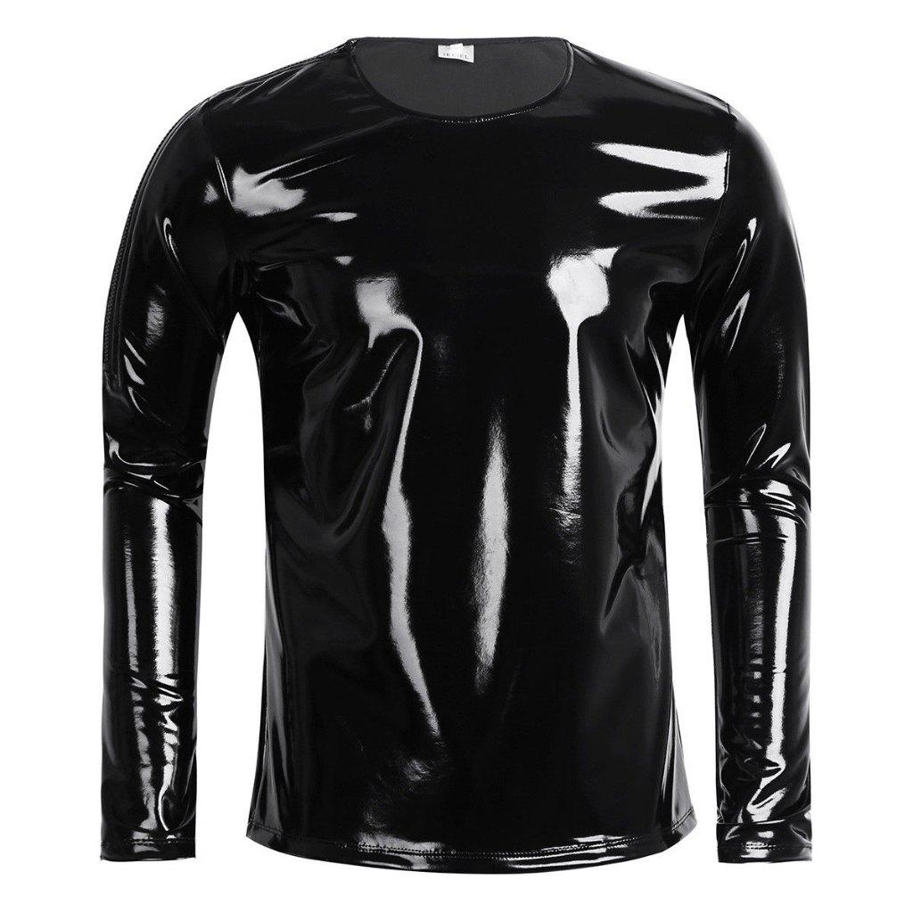 Heren wetlook shirt trui lak leren pvc fetish sexy, Verzenden, Nieuw, Overige maten, Overige thema's