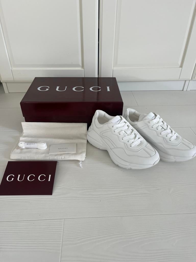 Gucci Rhyton White Sneakers 40, 41, Ophalen of Verzenden, Zo goed als nieuw, Wit
