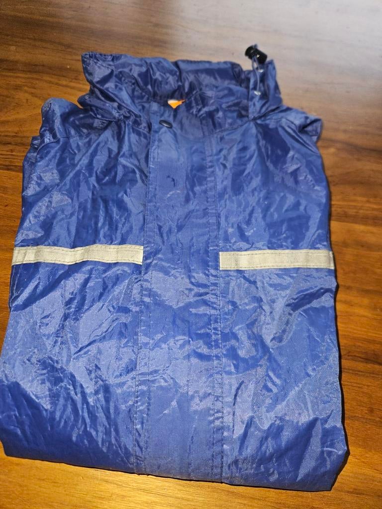Blauwe Regenjas met eventueel bijpassende broek, Ophalen of Verzenden, Zo goed als nieuw, Regenjas