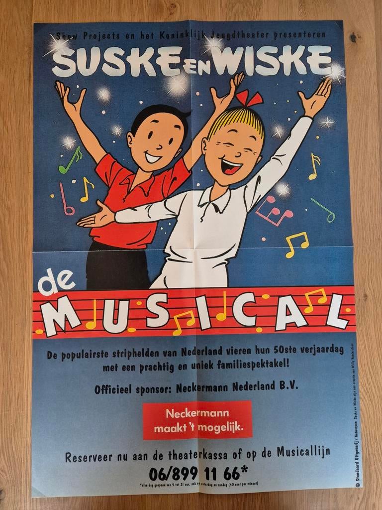 Suske en Wiske de Musical Poster, Verzamelen, Ophalen of Verzenden, A1 t/m A3, Film en Tv, Rechthoekig Staand