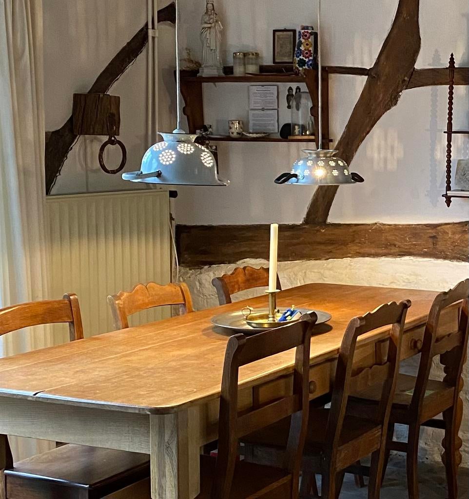 Brocante Vergiet Lamp - Zelfgemaakt, Ophalen, Gebruikt, Metaal, Minder dan 50 cm