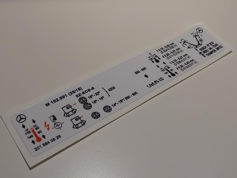 Mercedes motorsticker 190e 2.5-17 Evo 1 2015843526 m102.991, Ophalen