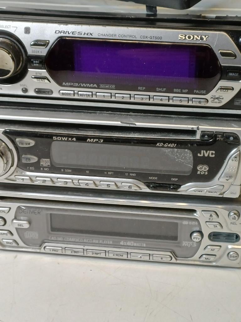 Autoradio's - 6 stuks - Sony, Philips, JVC, Pioneer, Denver, Auto diversen, Ophalen of Verzenden, Gebruikt