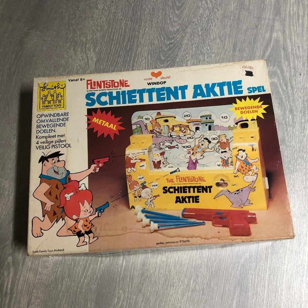 Vintage Flintstone Schiettent Aktie Spel - Toys, Ophalen of Verzenden, Gebruikt, Tv, Overige typen