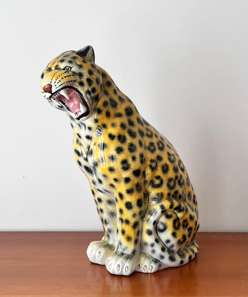 Vintage luipaard / panter beeld, Italiaans, 55 cm, Antiek en Kunst, Ophalen