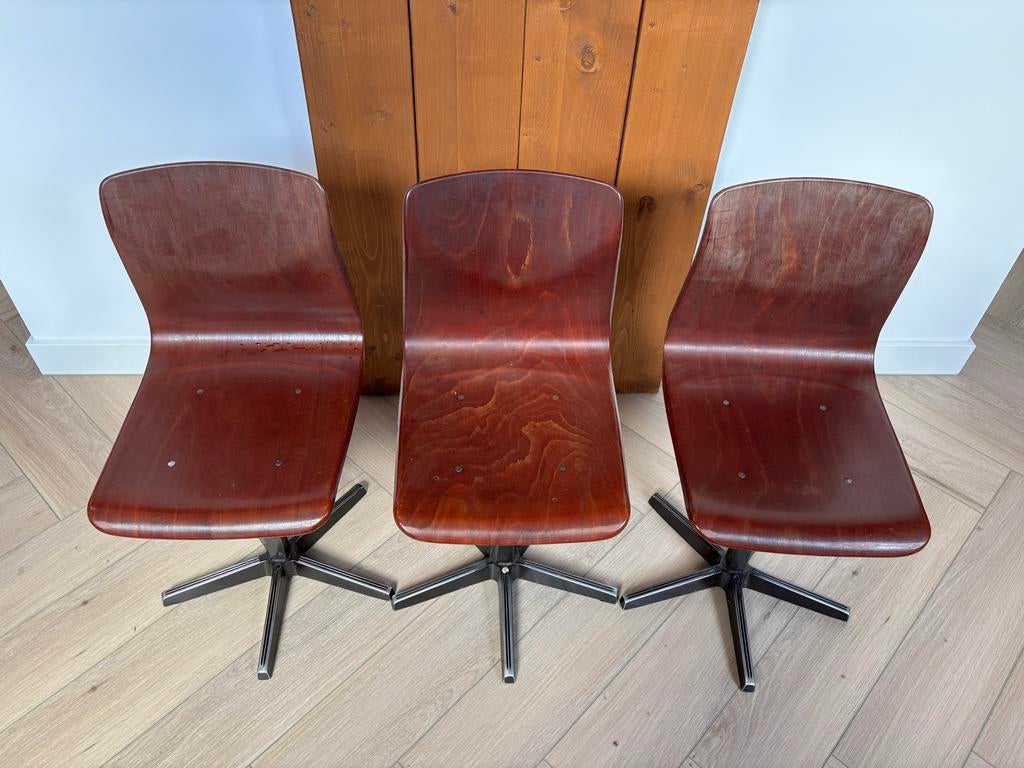 Vintage kinderstoelen - set van 3, Huis en Inrichting, Stoelen, Ophalen, Gebruikt, Hout, Drie