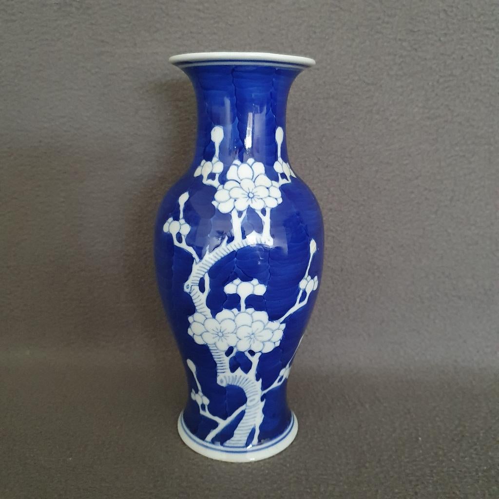 Chinees porselein - cracked ice vaasje - 20,5 cm - gaaf, Ophalen of Verzenden