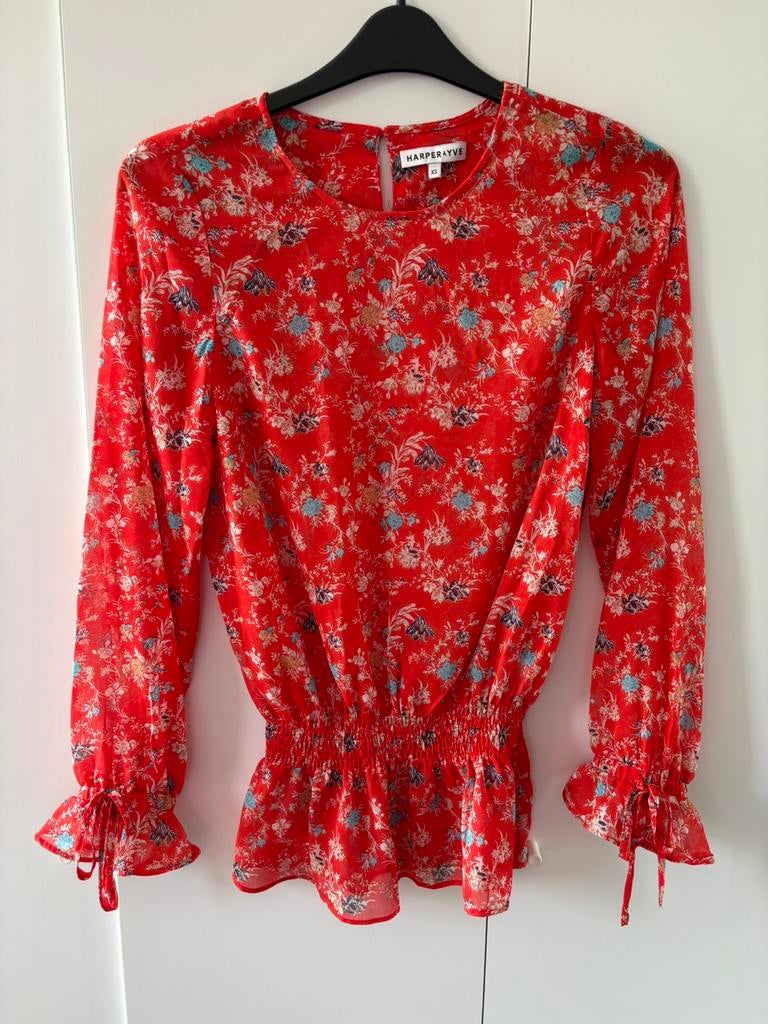 Harper & Yve rode blouse maat XS, Kleding | Dames, Blouses en Tunieken, Ophalen of Verzenden, Zo goed als nieuw, Maat 34 (XS) of kleiner