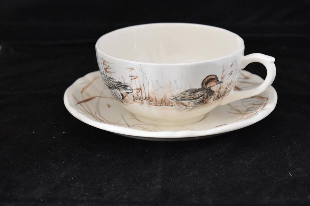 Ontbijtkop en schotels Natuurservies Sologne, Huis en Inrichting, Keuken | Servies, Nieuw, Kop(pen) en/of Schotel(s), Overige stijlen