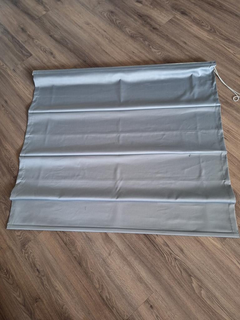 2x Grijze Vouwgordijnen met Ophangbeugels, Gebruikt, 100 tot 150 cm, 100 tot 150 cm, Ophalen of Verzenden