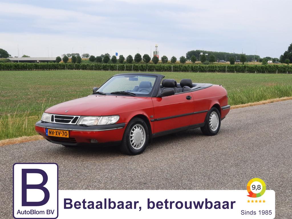 Saab 900 Cabrio 2.3 SE /Nette/Goed rijdende auto/ (bj 1996), Auto's, Oldtimers, Zwart, 4 stoelen, Lederen bekleding, Saab