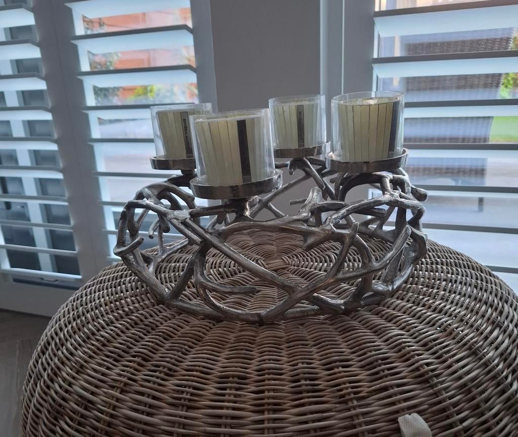 Riviera Maison  - groot windlicht & extra witte glaasjes, Ophalen, Zo goed als nieuw